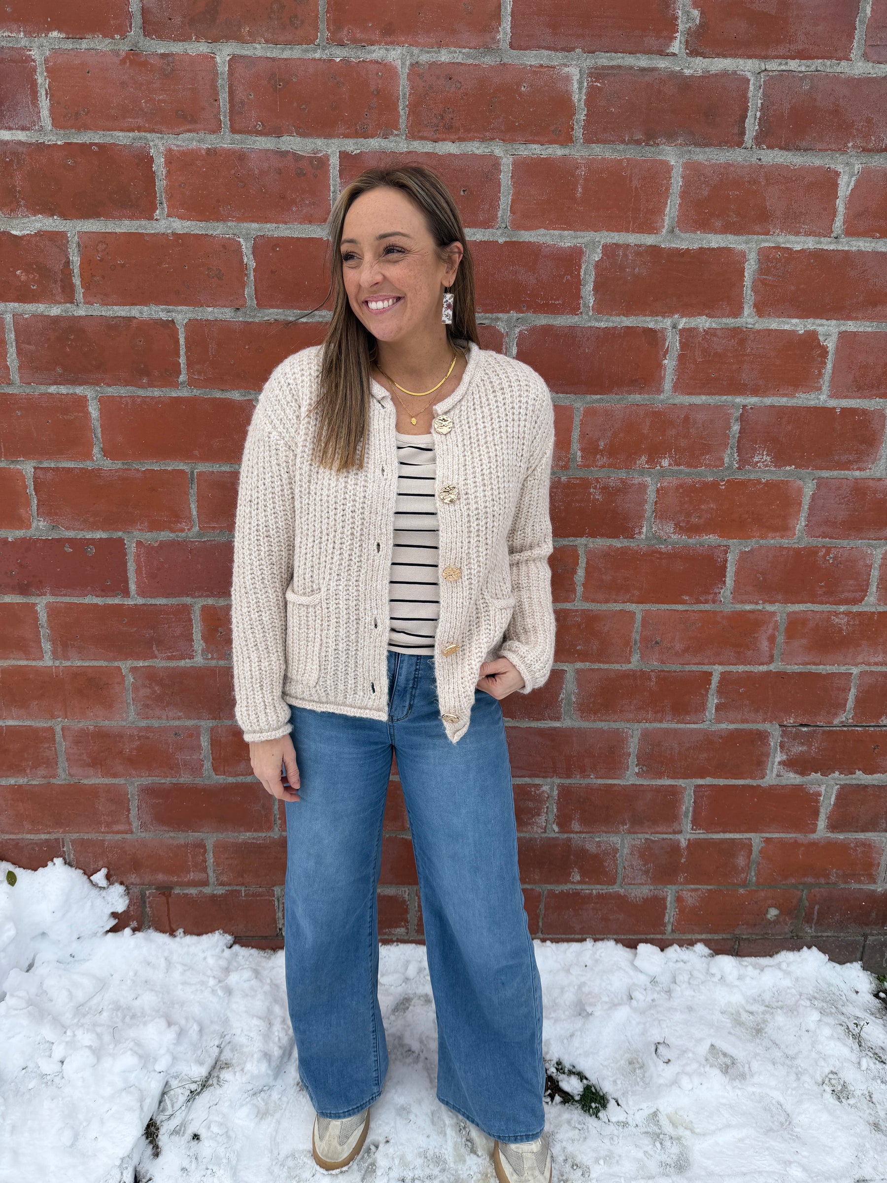 Showstopper Gold Button Cardigan