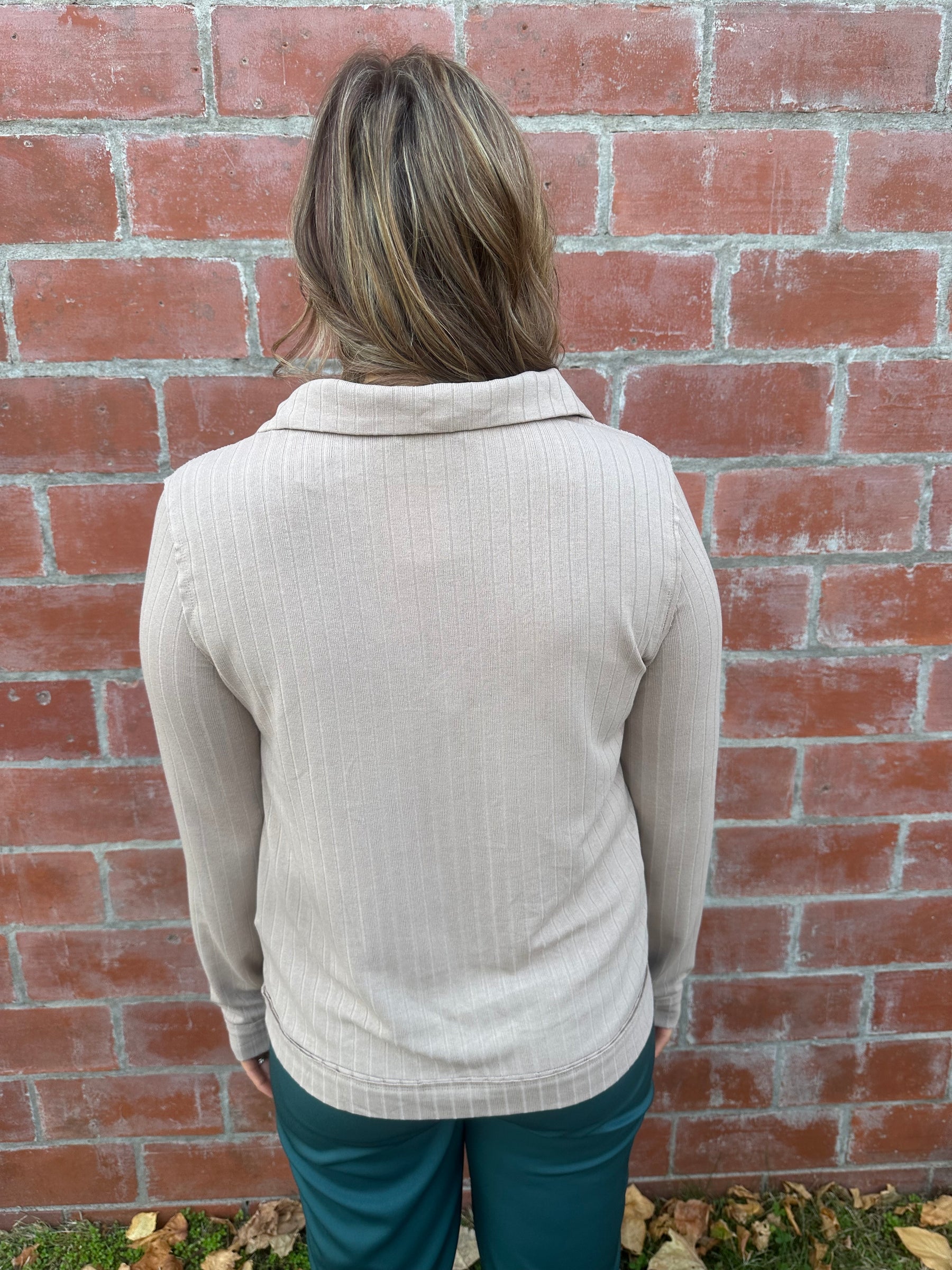 Ribbed Taupe Top
