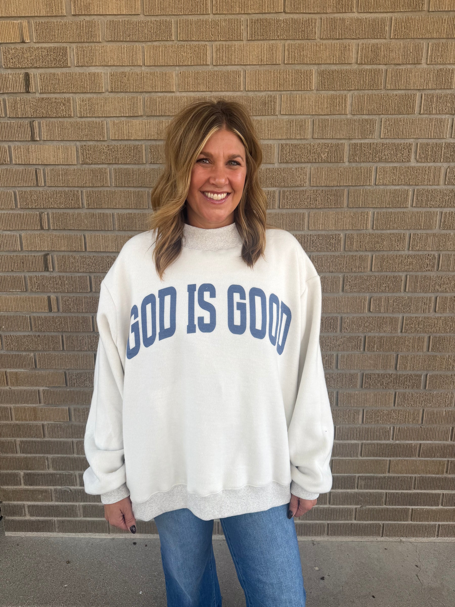 Reversible Mock Neck Sweatshirt - God is Good