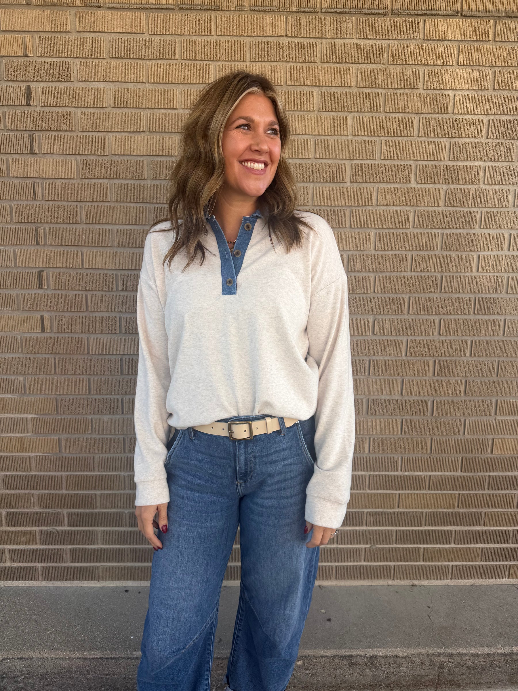 Crest Pullover - Heather Oatmeal