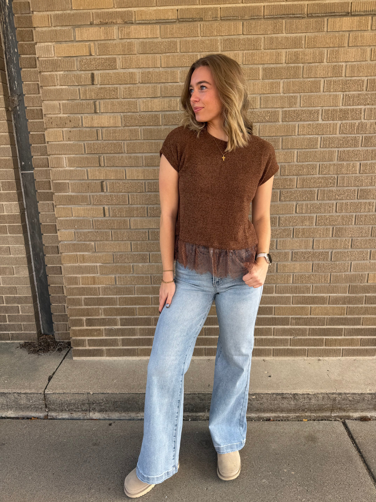 Lace Mocha Top
