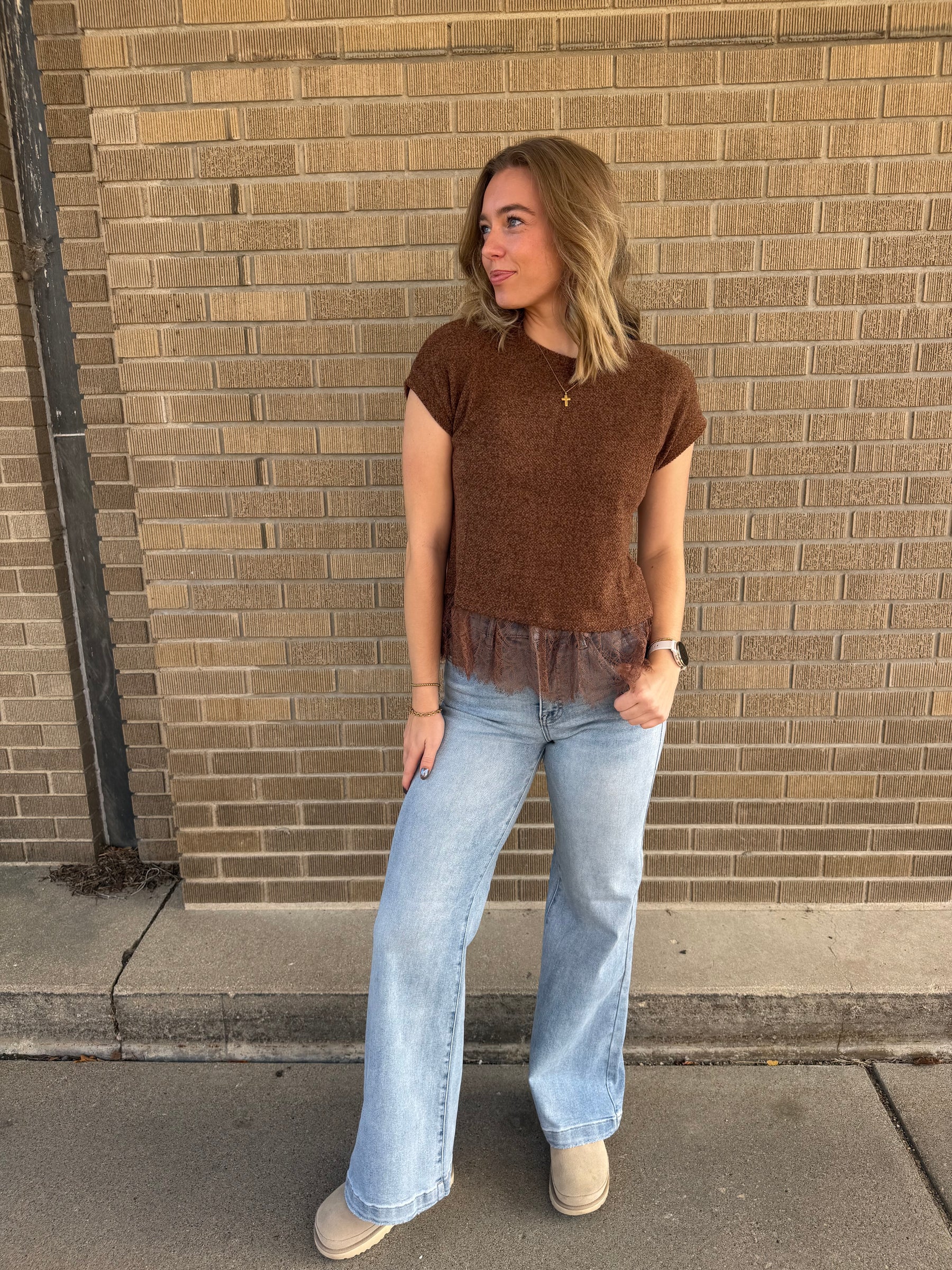 Lace Mocha Top