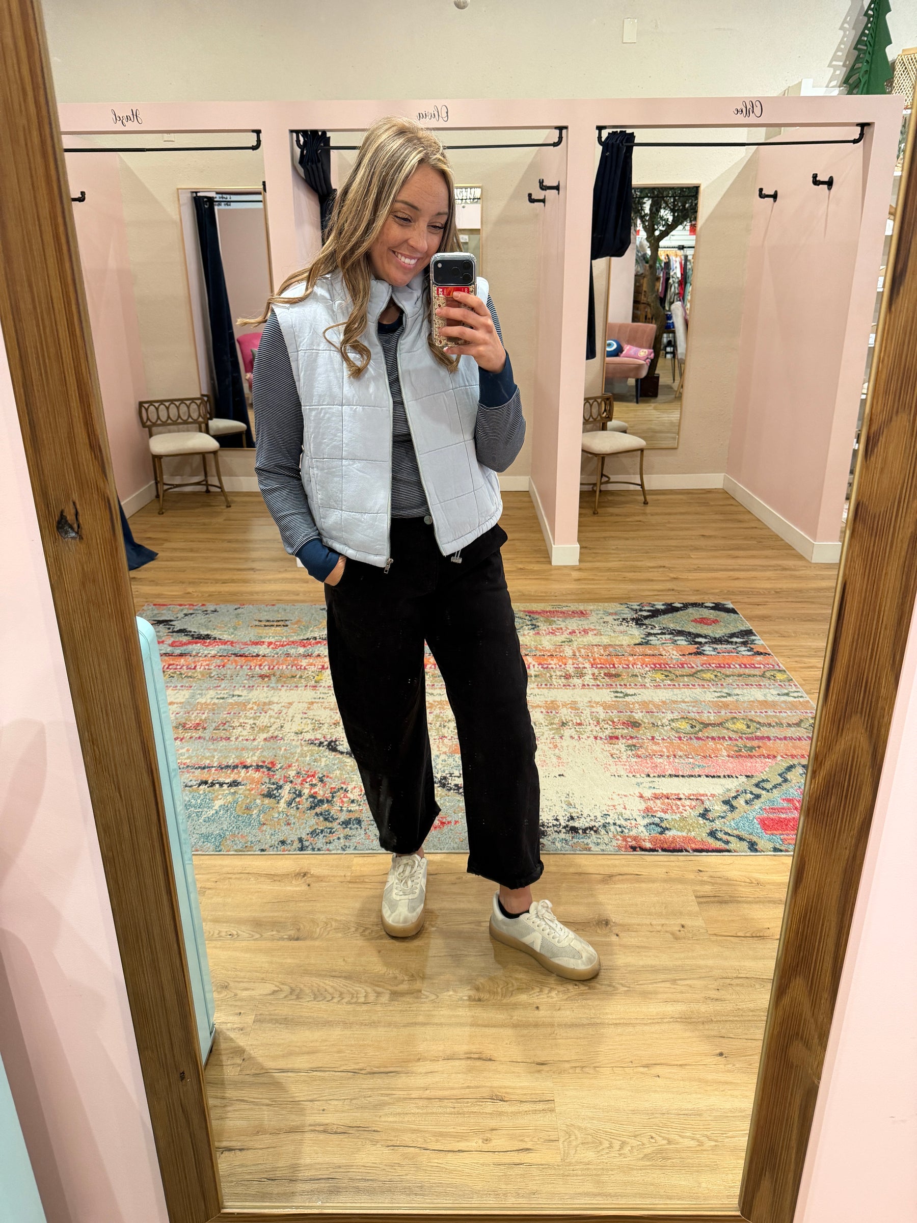 Stacy Top - Navy & Ivory