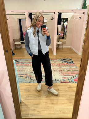 Stacy Top - Navy & Ivory