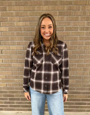 Cassian Top - Coffee Ivory Plaid