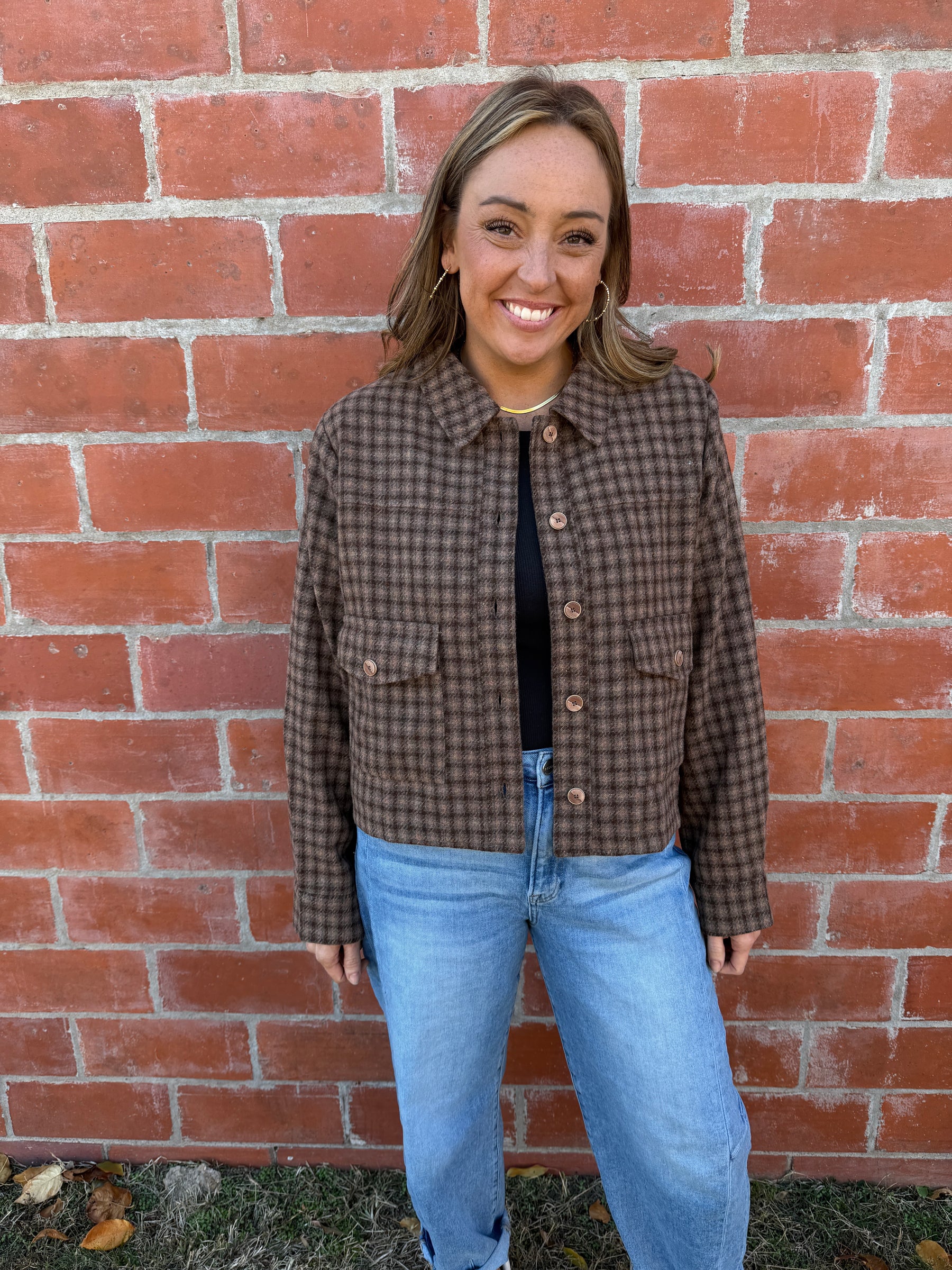 Plaid Crop Jacket