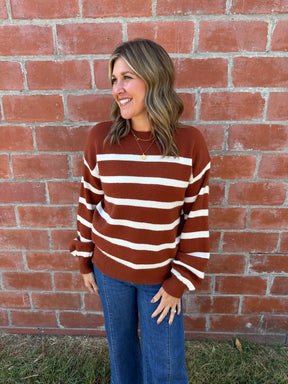 Cognac Stripe Sweater