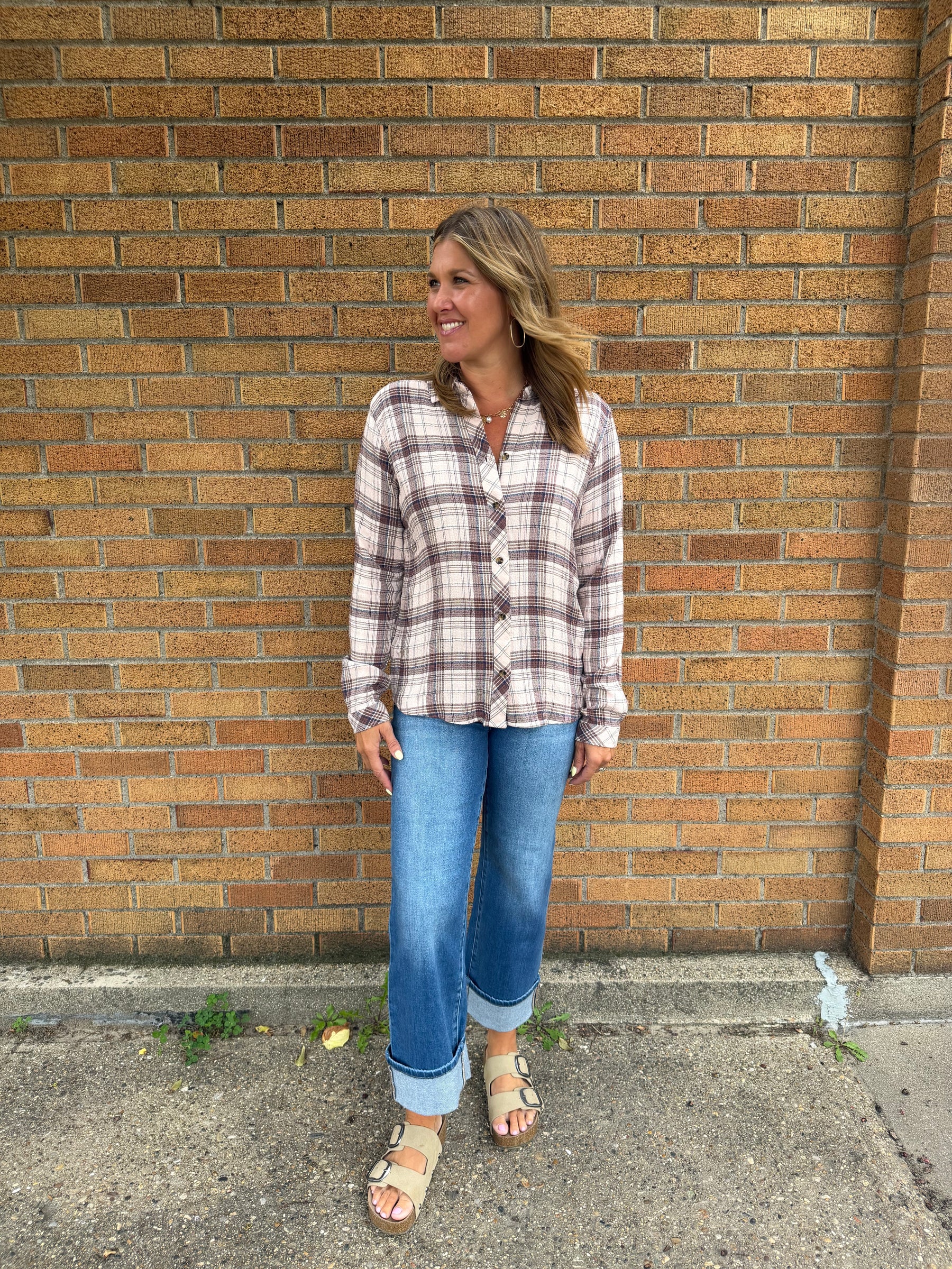 Daphne Shirt - Mauve Rose plaid