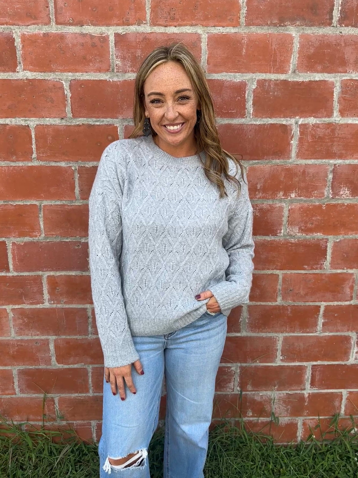 Heather Grey Knit Sweater