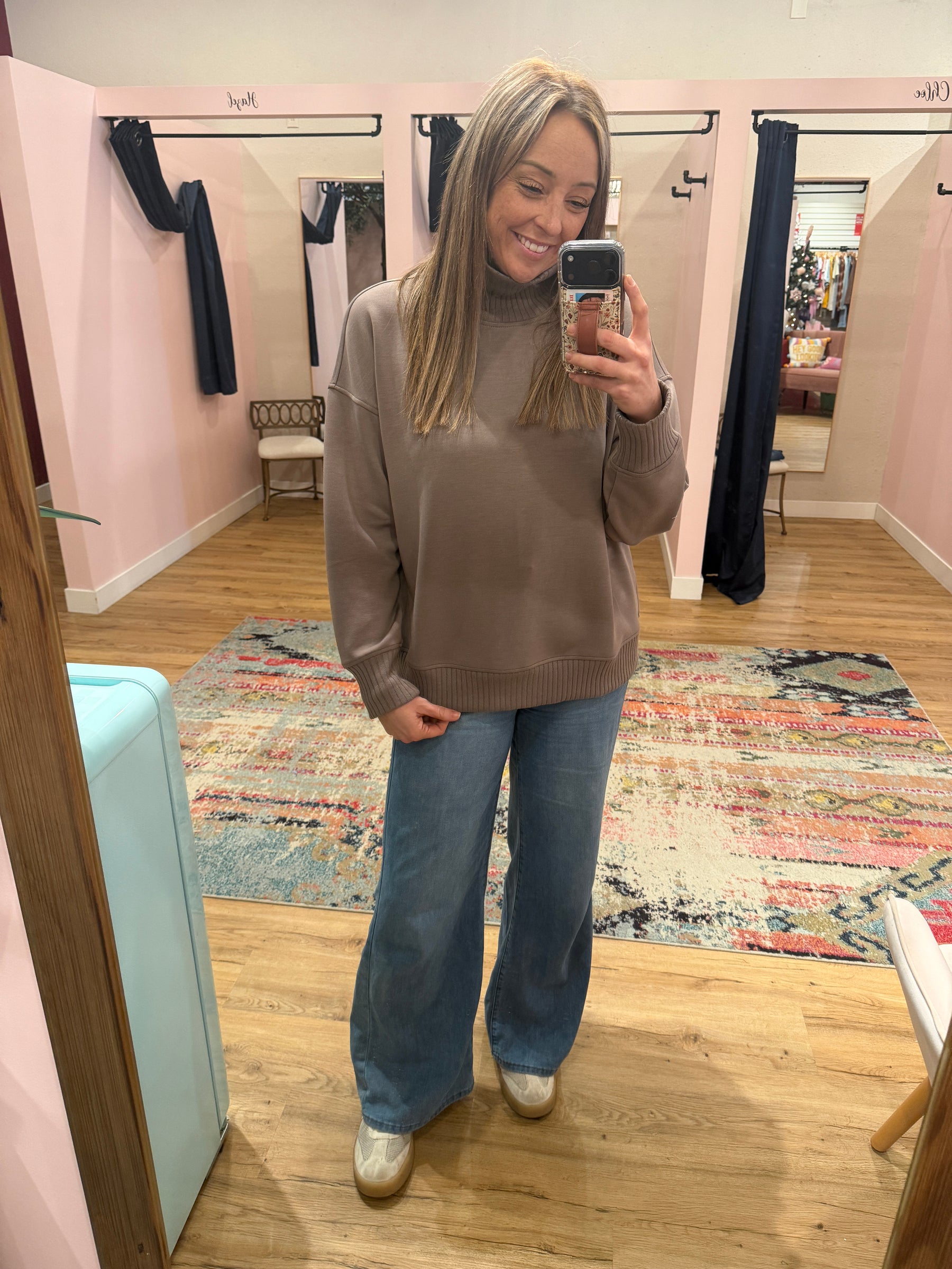 Mock Modal Pullover - Mocha