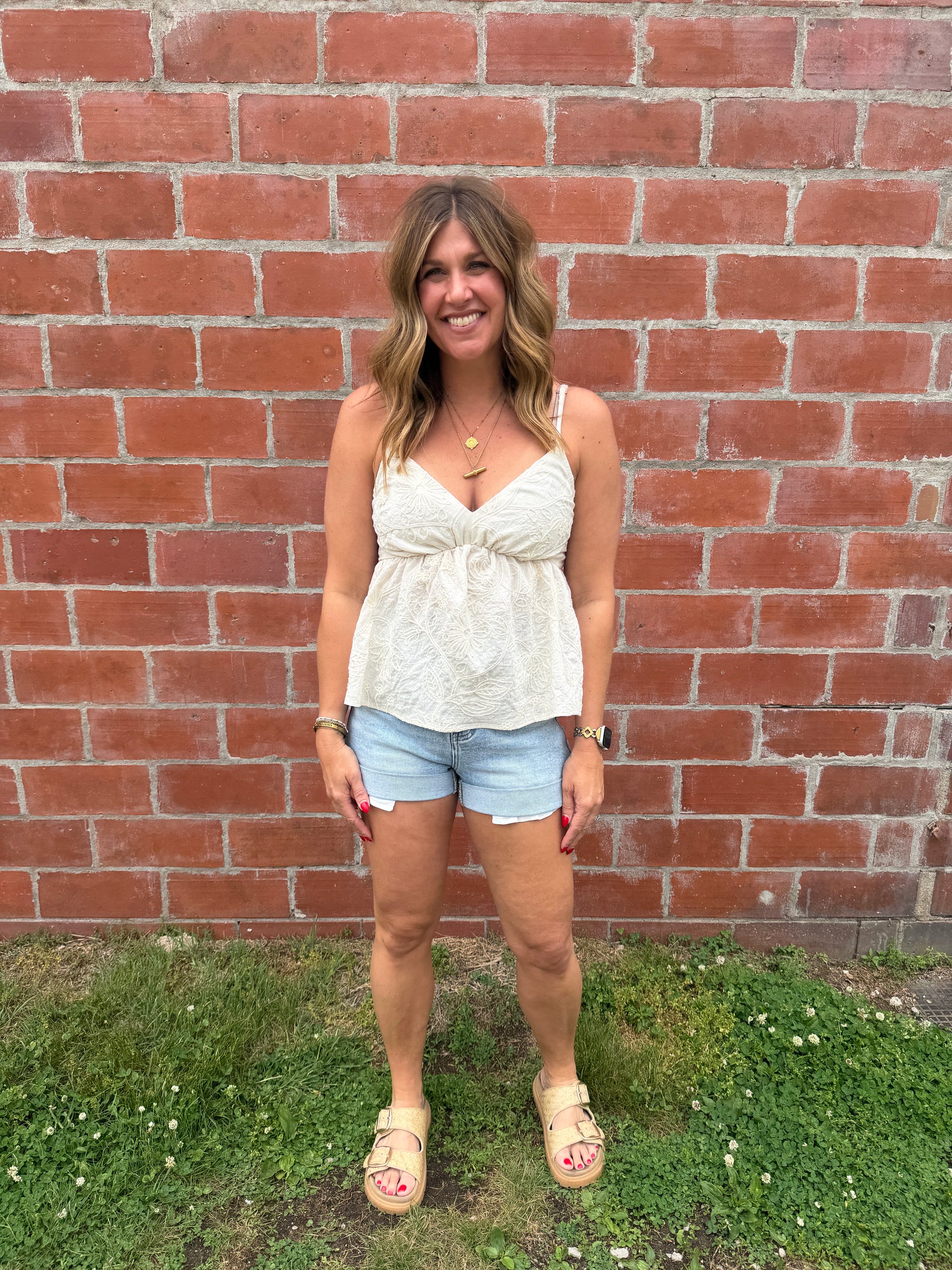 Embroidered Floral Tank
