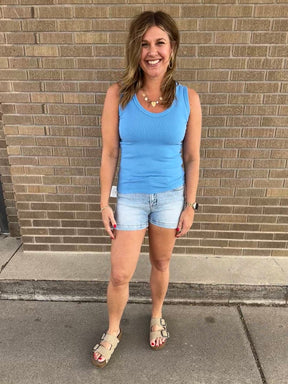Essential V Neck Baby Ribbed Tank