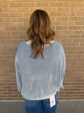 Blue Skies Ahead V Neck Sweater
