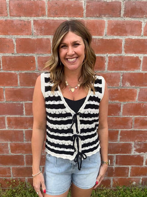 Stunning Knit Tie Front Vest