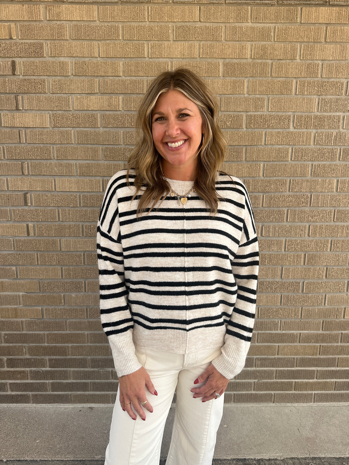 Classic Stripe Sweater - Cream
