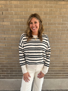 Classic Stripe Sweater - Cream