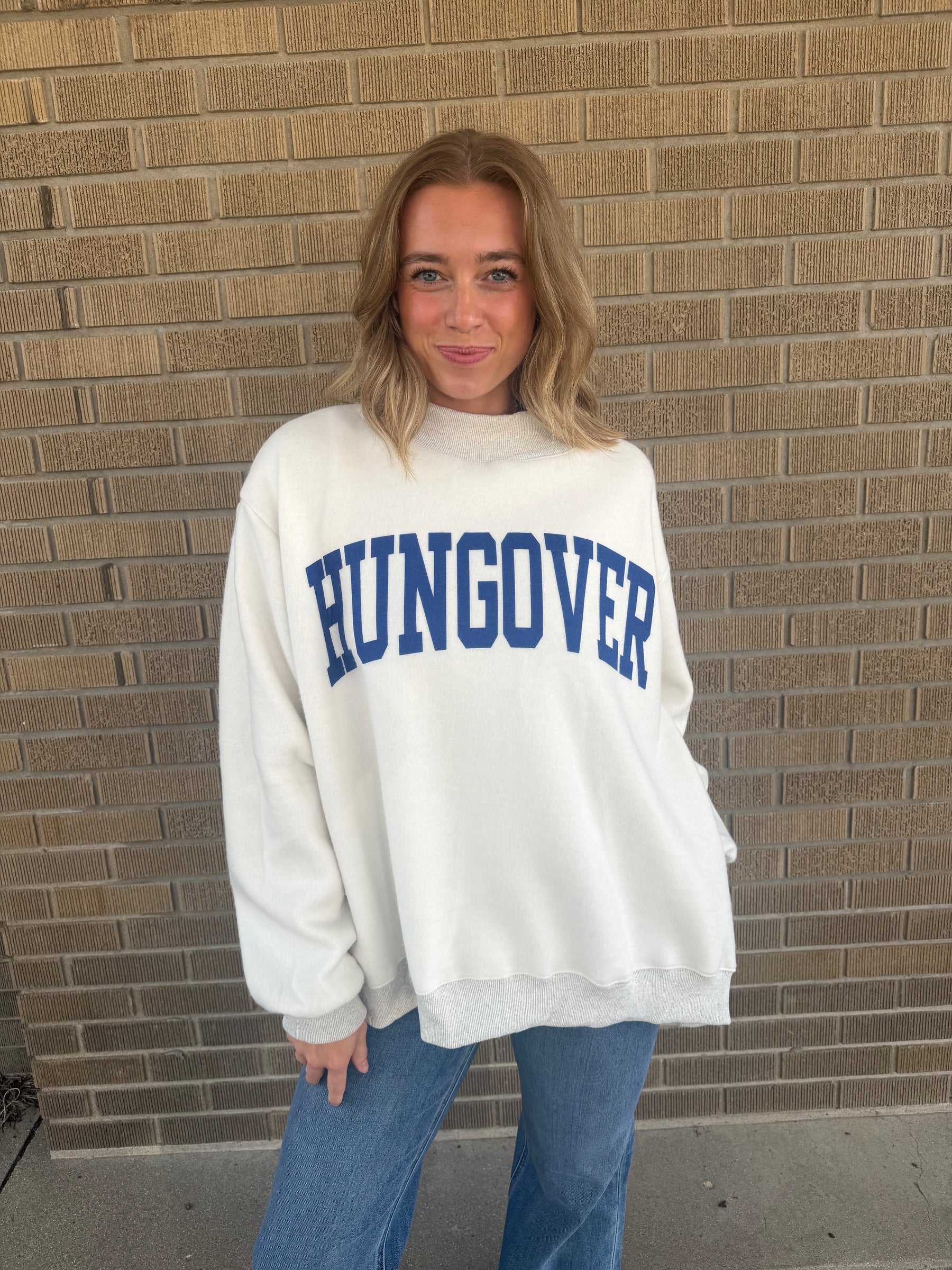 Reversible Mock Neck Sweatshirt- Tequila
