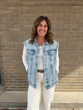 Oversized Denim Vest