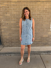 Sleeveless Button Up Denim Dress