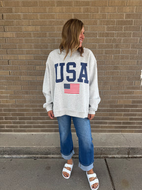 Reversible Mock Neck Sweatshirt- USA