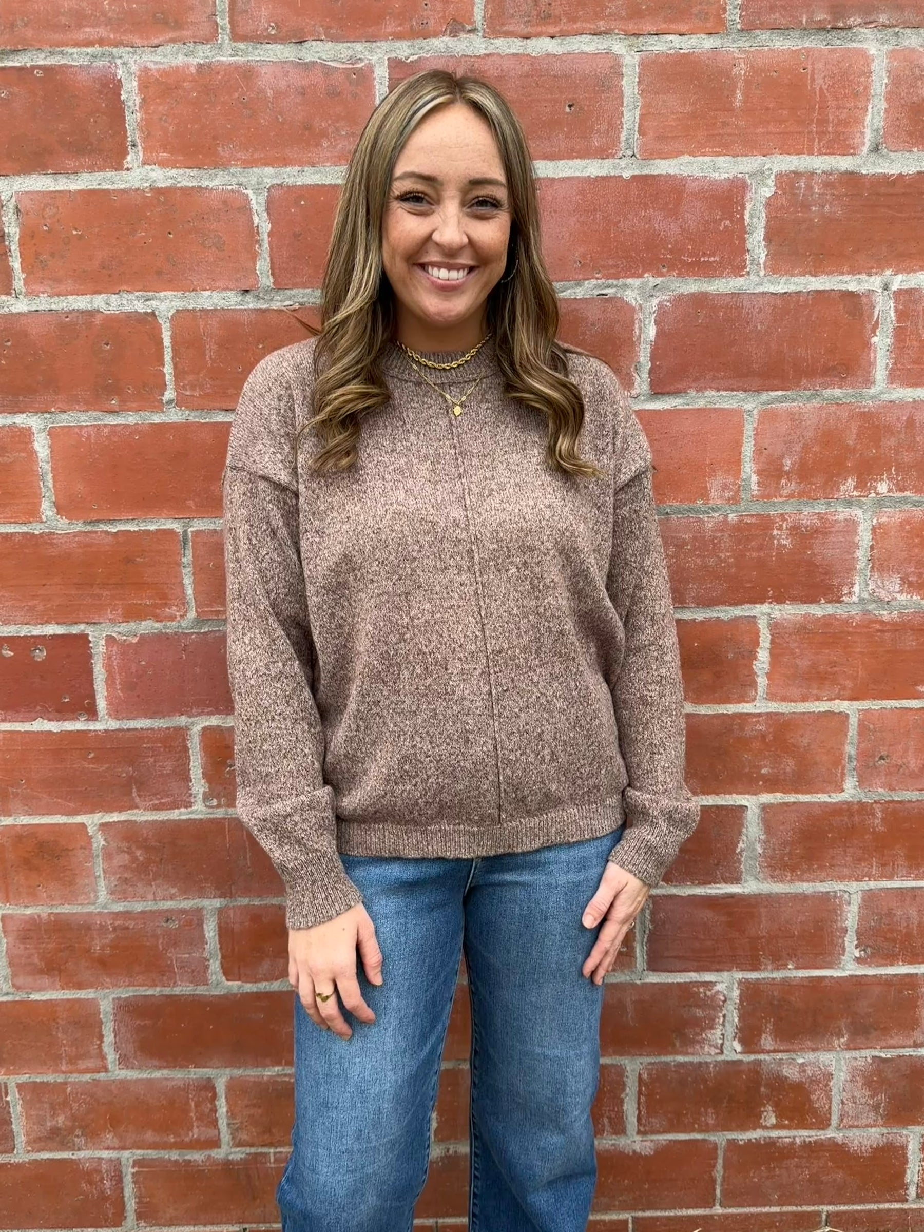 Lightweight Knit Sweater - Chestnut