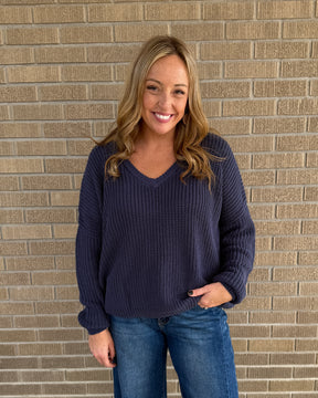 Midnight Blue Knit Sweater