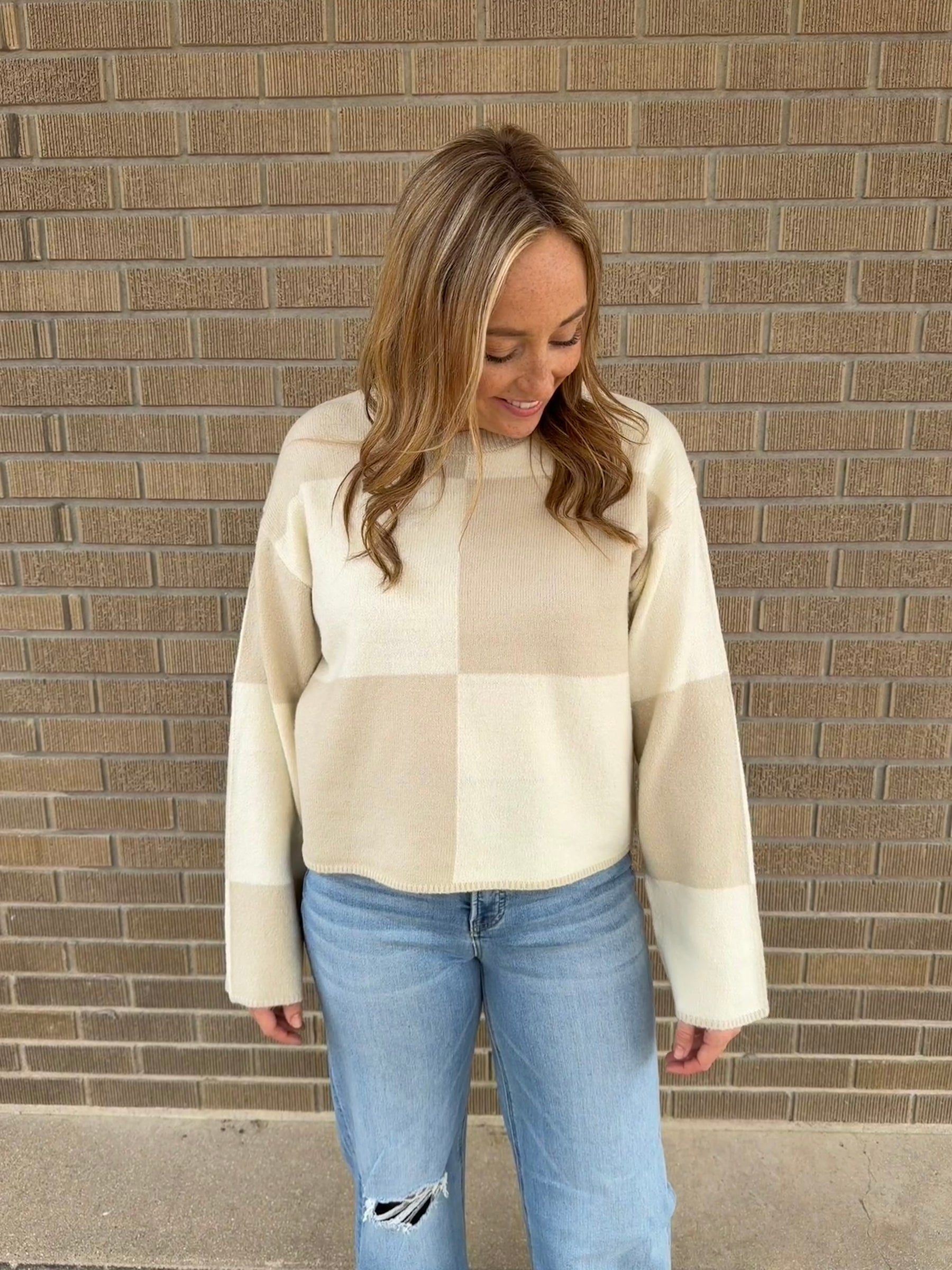 Checkered Neutrals Sweater