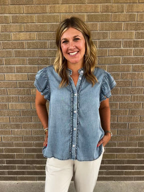 Chambray Denim Blouse