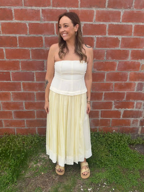 Pale Yellow Midi Dress