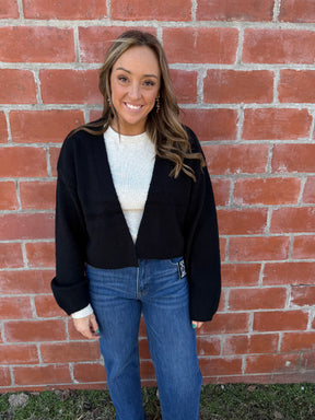 Black Crop Cardigan