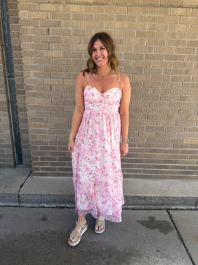 Pinch Me Pink Floral Dress
