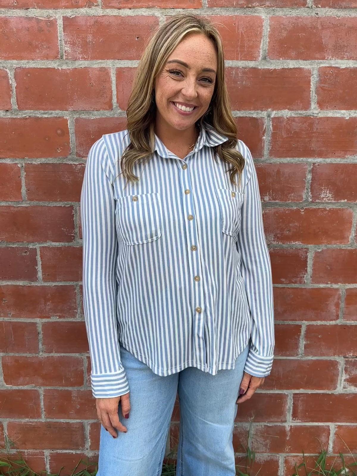 Buttery Soft Button Down - Blue