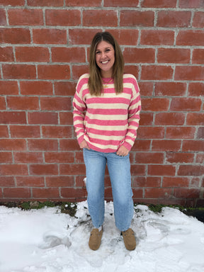 Pretty in Pink Stripe Sweater