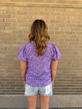 That One Lavender Floral Blouse