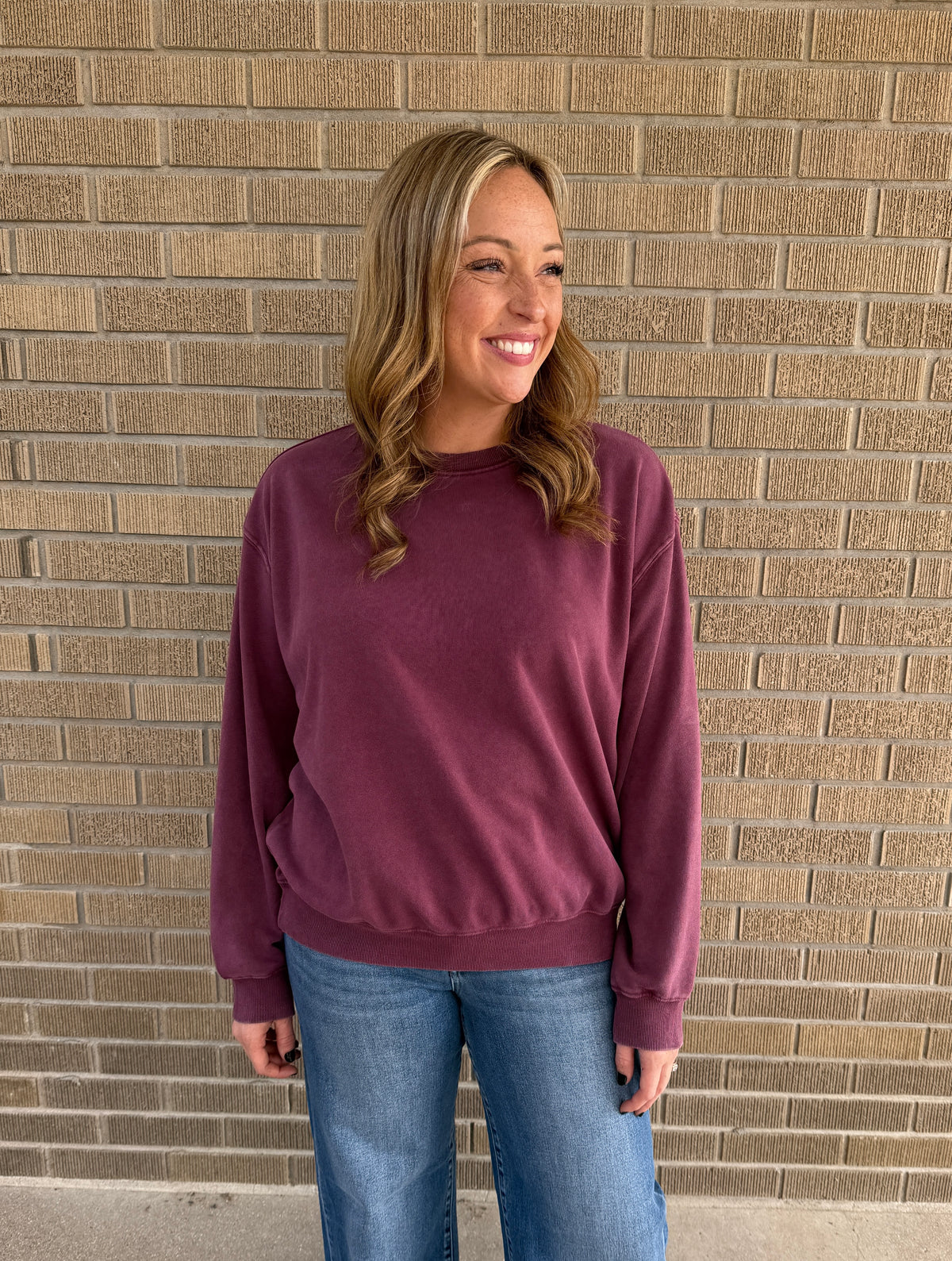 Oversized Sweatshirt - Dark Cherry
