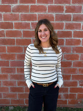 Stacy Top - Off White + Black