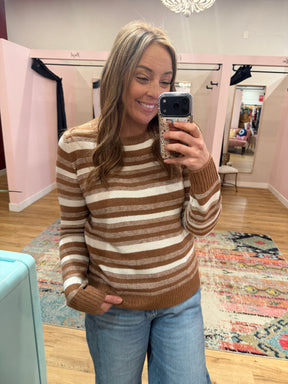 Striped Camel Sweater