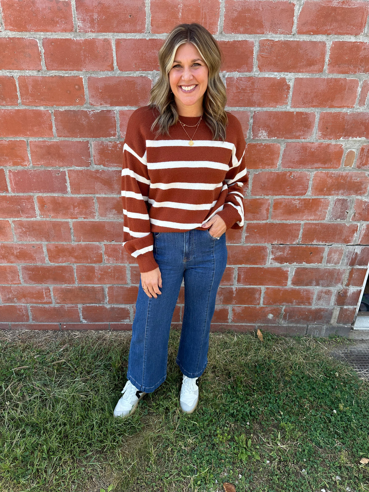 Cognac Stripe Sweater