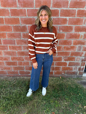 Cognac Stripe Sweater