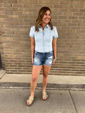 Blame It All On My Roots Denim Top