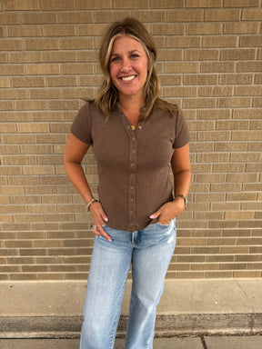 Joanna Top - Brown Heather