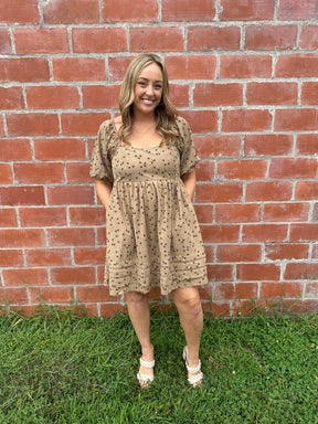 Floral Corduroy Mini Dress