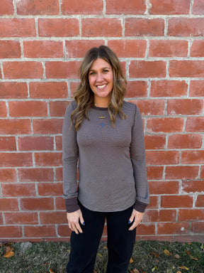 Stacy Top - Coffee & Ivory