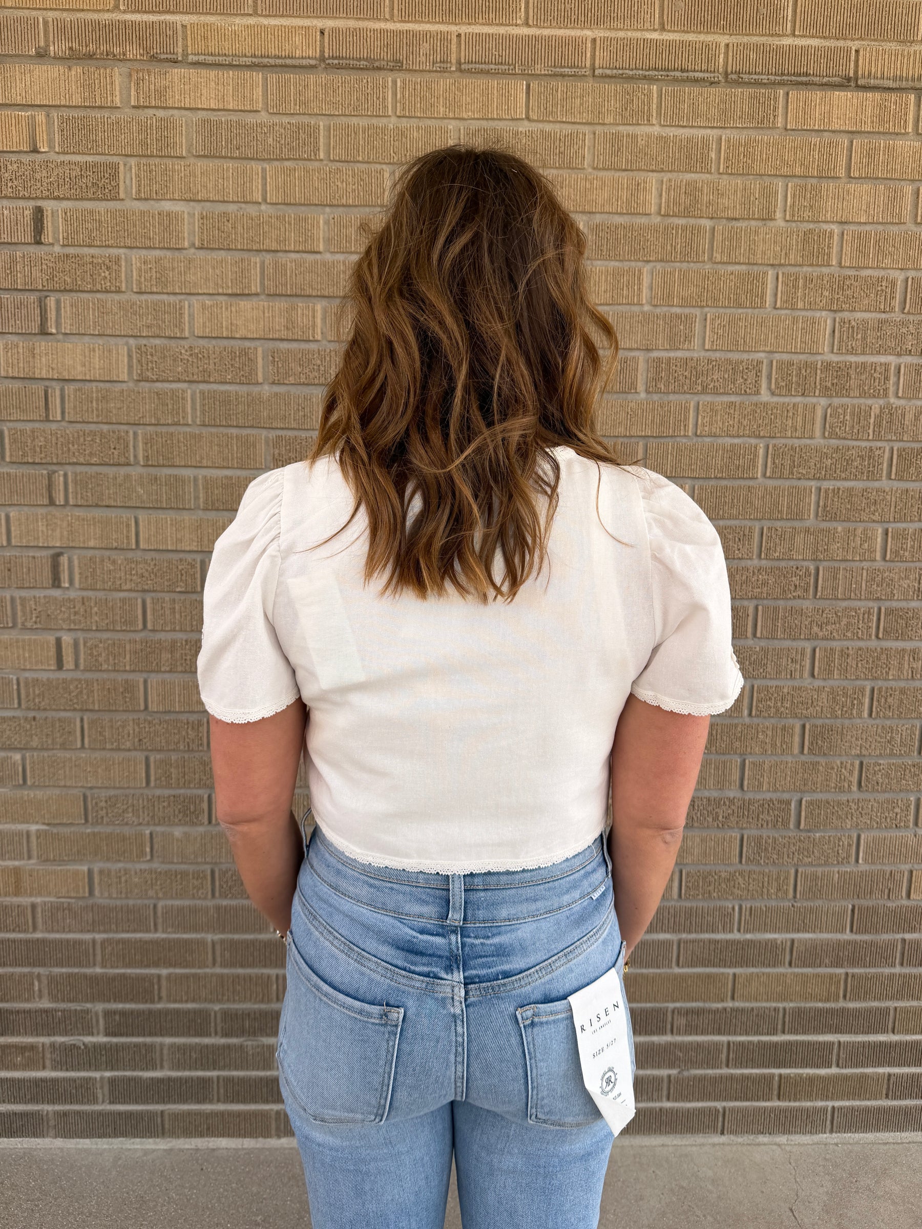 White Tie Front Crop Top