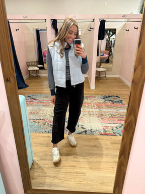 Stacy Top - Navy & Ivory