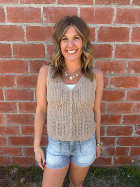 Taupe Sweater Vest