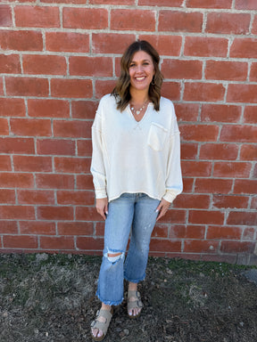 Ribbed Knit Long Sleeve - Ivory