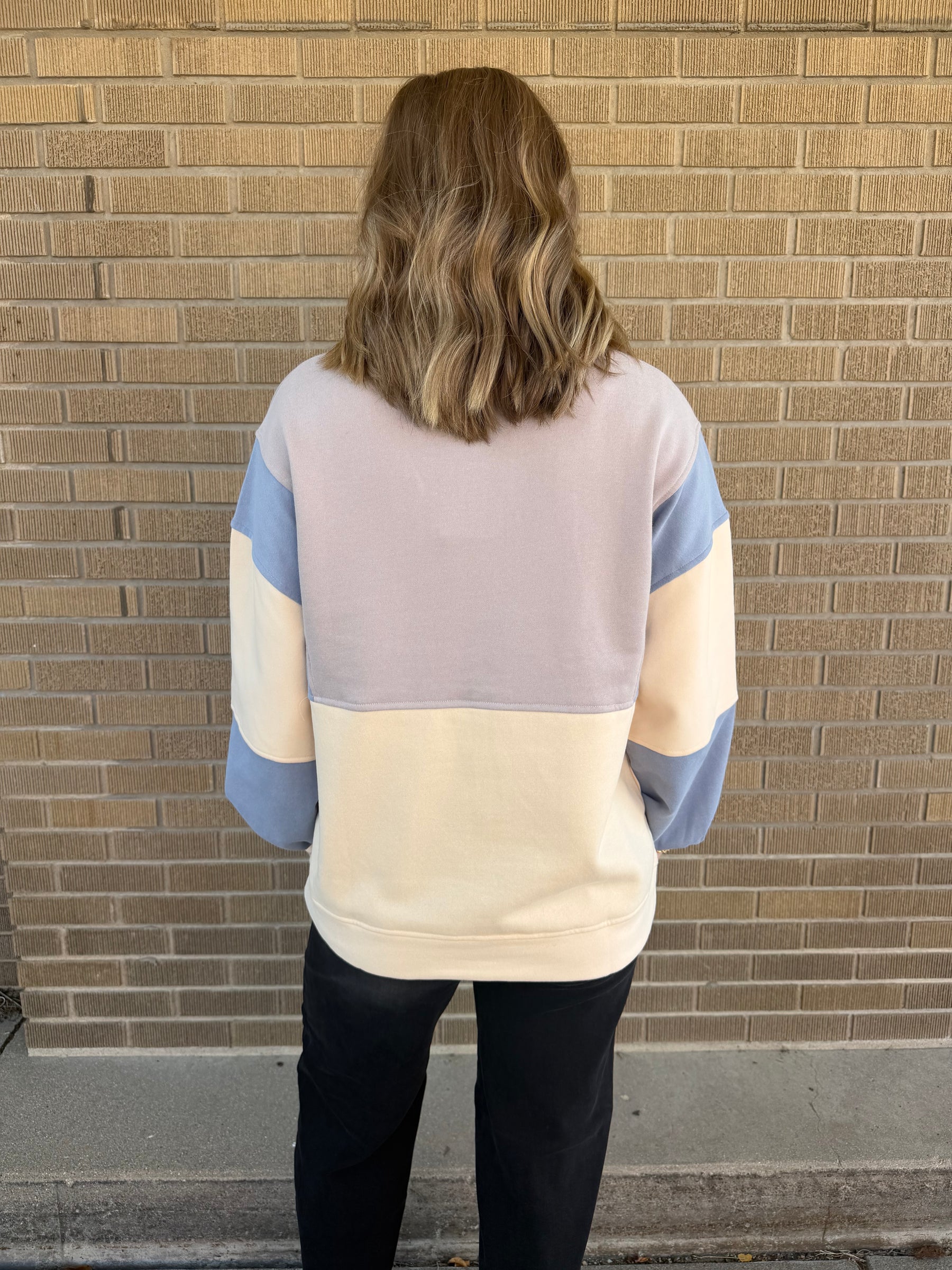 Gray Colorblock Pullover