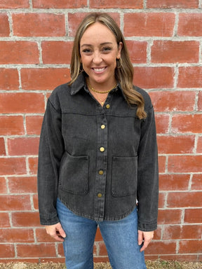 Black Denim Shacket
