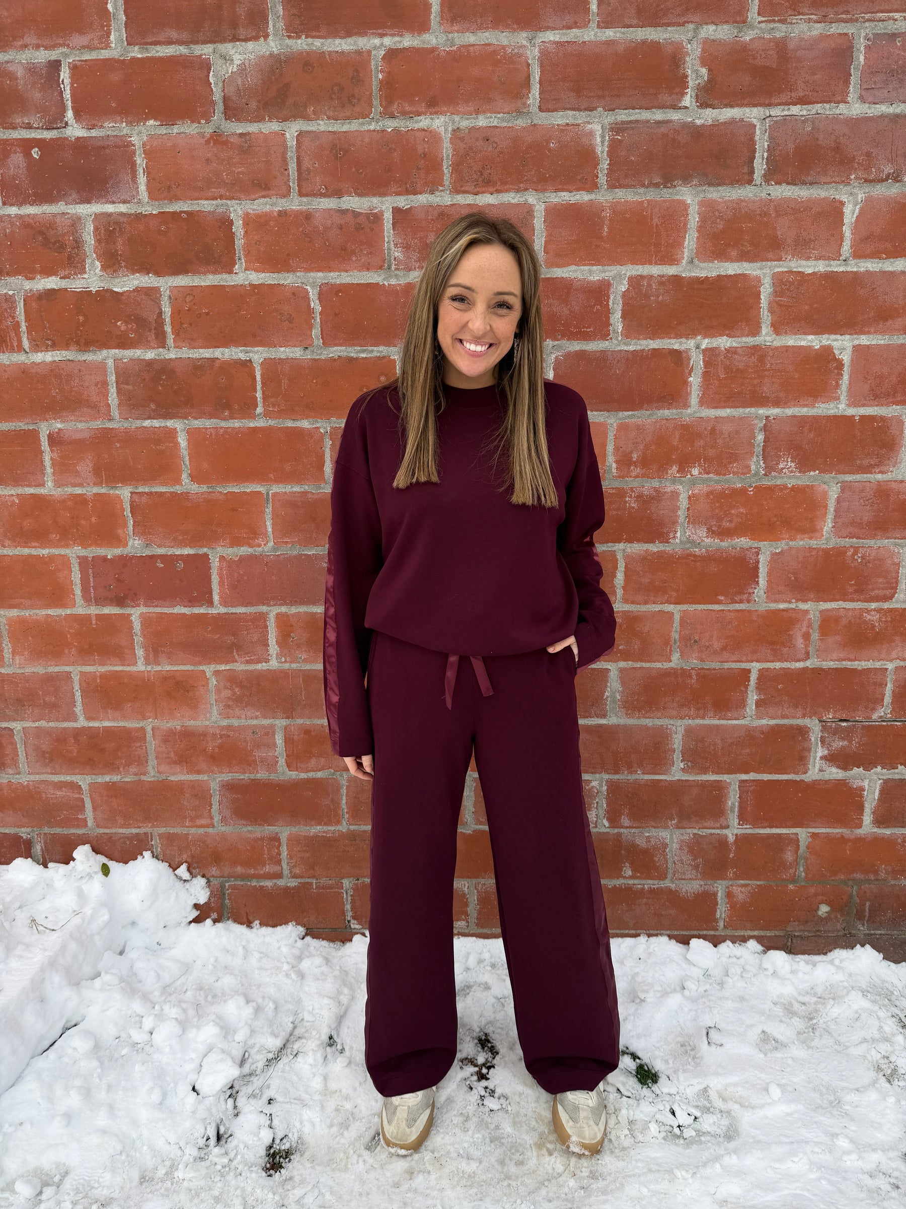 A Touch of Satin Top - Dark Cherry